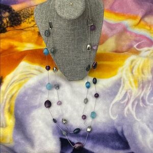 Turquoise Blue Multi-Strand Beaded Necklace